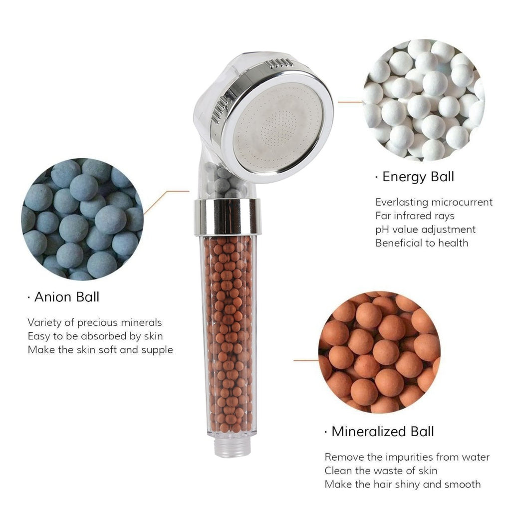 Bathroom Negative Ion SPA Shower Head Health Automatic Filter Nozzle Pressure Spray Water Saving Faucet